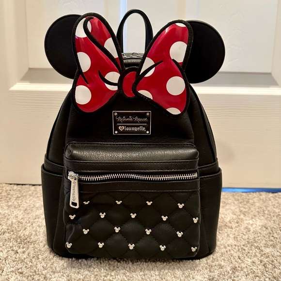 Loungefly Handbags - Minnie Mouse Disney Loungefly Mini Backpack with Red Polka Dot Bow and Ears